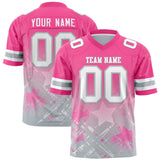 Custom Pink Pink Personalized Star Gradient Authentic Football Jersey