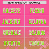 Custom Pink Neon Green Personalized Star Gradient Authentic Football Jersey