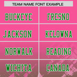 Custom Pink Kelly Green Personalized Star Gradient Authentic Football Jersey