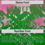 Custom Pink Kelly Green Personalized Star Gradient Authentic Football Jersey