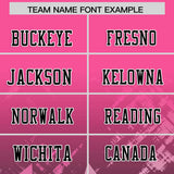 Custom Pink Black Personalized Star Gradient Authentic Football Jersey