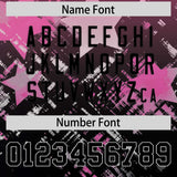 Custom Pink Black Personalized Star Gradient Authentic Football Jersey