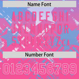 Custom Light Blue Pink Personalized Star Gradient Authentic Football Jersey