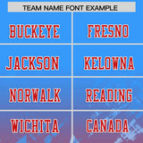Custom Light Blue Red Personalized Star Gradient Authentic Football Jersey