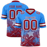 Custom Light Blue Cardinal Personalized Star Gradient Authentic Football Jersey