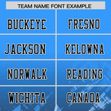 Custom Light Blue Black Personalized Star Gradient Authentic Football Jersey