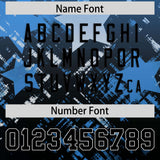 Custom Light Blue Black Personalized Star Gradient Authentic Football Jersey