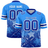 Custom Light Blue Royal Personalized Star Gradient Authentic Football Jersey