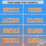 Custom Light Blue Orange Personalized Star Gradient Authentic Football Jersey