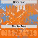 Custom Light Blue Orange Personalized Star Gradient Authentic Football Jersey