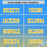 Custom Light Blue Yellow Personalized Star Gradient Authentic Football Jersey