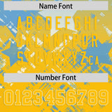 Custom Light Blue Yellow Personalized Star Gradient Authentic Football Jersey