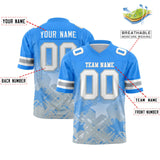 Custom Light Blue Light Blue Personalized Star Gradient Authentic Football Jersey