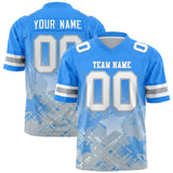Custom Light Blue Light Blue Personalized Star Gradient Authentic Football Jersey