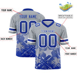 Custom Grey Royal Personalized Star Gradient Authentic Football Jersey