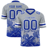 Custom Grey Royal Personalized Star Gradient Authentic Football Jersey