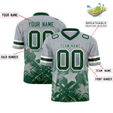 Custom Grey Green Personalized Star Gradient Authentic Football Jersey