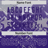 Custom Grey Purple Personalized Star Gradient Authentic Football Jersey