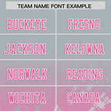 Custom Grey Pink Personalized Star Gradient Authentic Football Jersey