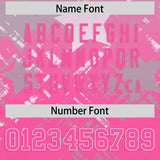 Custom Grey Pink Personalized Star Gradient Authentic Football Jersey