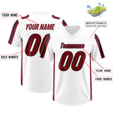 Custom White Cardinal and Black Side Stripe Pattern Authentic Football Jersey