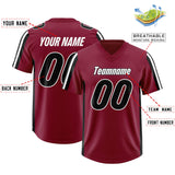Custom Cardinal Black and White Side Stripe Pattern Authentic Football Jersey