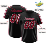 Custom Black Cardinal and White Side Stripe Pattern Authentic Football Jersey