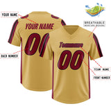 Custom Old Gold Cardinal and Black Side Stripe Pattern Authentic Football Jersey