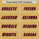 Custom Old Gold Cardinal and Black Side Stripe Pattern Authentic Football Jersey