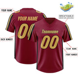 Custom Cardinal Black and White Side Stripe Pattern Authentic Football Jersey