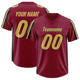 Custom Cardinal Black and White Side Stripe Pattern Authentic Football Jersey