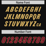 Custom Black Cardinal and Old Gold Side Stripe Pattern Authentic Football Jersey