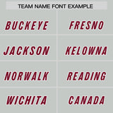 Custom Gray Crimson and White Side Stripe Pattern Authentic Football Jersey