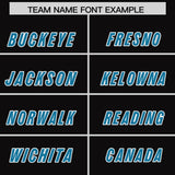 Custom Black Panther Blue and White Side Stripe Pattern Authentic Football Jersey