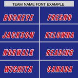 Custom Royal Red and White Side Stripe Pattern Authentic Football Jersey