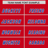 Custom Red Royal and White Side Stripe Pattern Authentic Football Jersey