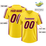 Custom Gold Cardinal and White Side Stripe Pattern Authentic Football Jersey