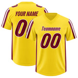 Custom Gold Cardinal and White Side Stripe Pattern Authentic Football Jersey