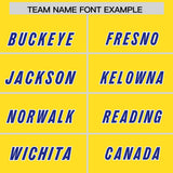 Custom Gold Royal and White Side Stripe Pattern Authentic Football Jersey