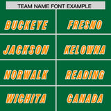 Custom Kelly Green Gold Orange and White Side Stripe Pattern Authentic Football Jersey