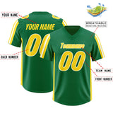 Custom Kelly Green Gold and White Side Stripe Pattern Authentic Football Jersey