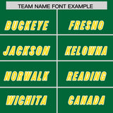 Custom Kelly Green Gold and White Side Stripe Pattern Authentic Football Jersey