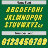 Custom Kelly Green Gold and White Side Stripe Pattern Authentic Football Jersey