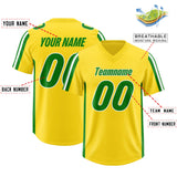Custom Gold Kelly Green and White Side Stripe Pattern Authentic Football Jersey