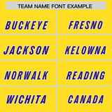 Custom Gold Purple and White Side Stripe Pattern Authentic Football Jersey