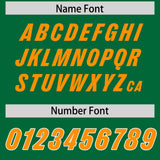 Custom Kelly Green Gold Orange and White Side Stripe Pattern Authentic Football Jersey