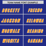 Custom Royal Gold Orange and White Side Stripe Pattern Authentic Football Jersey