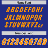Custom Royal Gold Orange and White Side Stripe Pattern Authentic Football Jersey