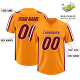 Custom Orange Crimson and White Side Stripe Pattern Authentic Football Jersey