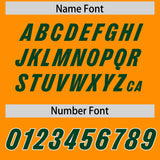 Custom Orange Green and White Side Stripe Pattern Authentic Football Jersey